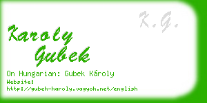 karoly gubek business card