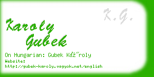 karoly gubek business card